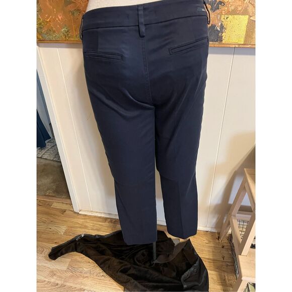 Level 99 Navy Francis Lacey Double Welt Zip Trouser Size 32 P Ankle Slit Stretch - Picture 8 of 12
